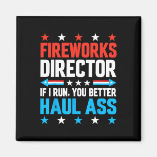Aimant Directeur de Fireworks Drapeau américain 4 juillet