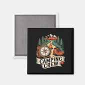 Aimant Directeur d'équipe de camping de randonnée rétro e (Recto/Verso)