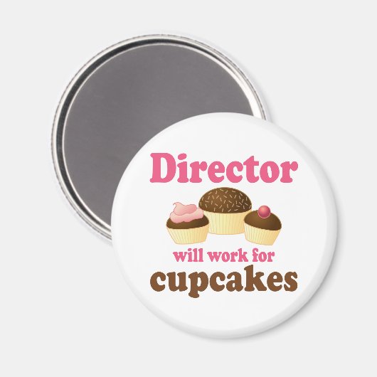 Aimant Directeur Travaillera Pour Cupcakes (Recto/Verso)