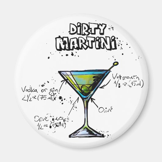 Aimant Dirty Martini Cocktail Recette (Devant)