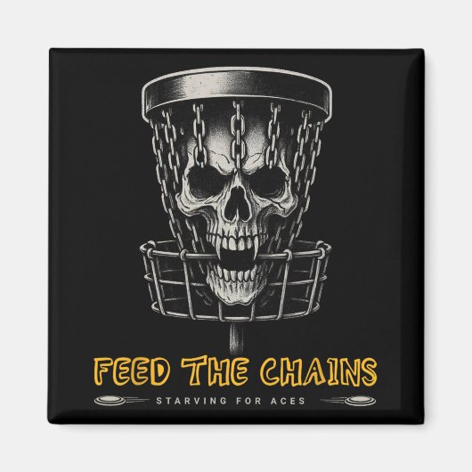 Aimant Disc Golf Player - Funny Feed The Chains  (Devant)