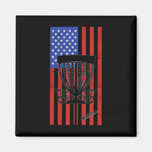 Aimant Disc Golf Vintage en détresse Drapeau Américain 4
