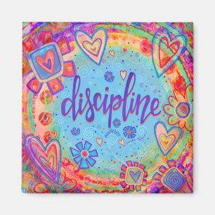 Aimant Discipline Colorful Inspirational Coeurs tendance