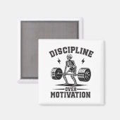 Aimant Discipline Over Motivation Gym Motivational Traini (Recto/Verso)