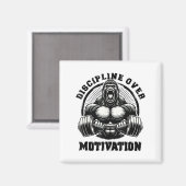 Aimant Discipline Over Motivation Weightlift Gym Quotes G (Recto/Verso)