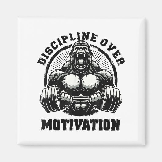 Aimant Discipline Over Motivation Weightlift Gym Quotes G (Devant)