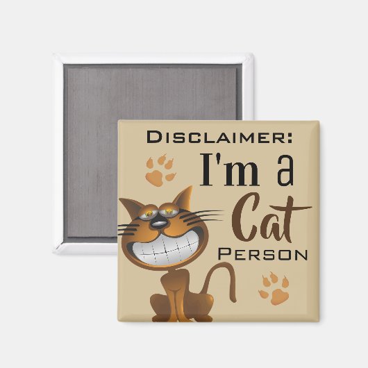 Aimant Disclaimer "I'm A Cat Person" (Recto/Verso)