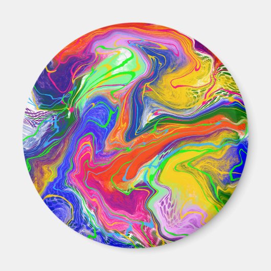 Aimant Disco Ball Electricity Marble Fluid Art (Devant)