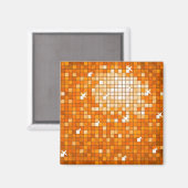 Aimant Disco Carreaux Orange frigo carré (Recto/Verso)