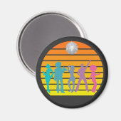 Aimant Disco Dancers 70's Retro Sunset Disco Ball (Recto/Verso)