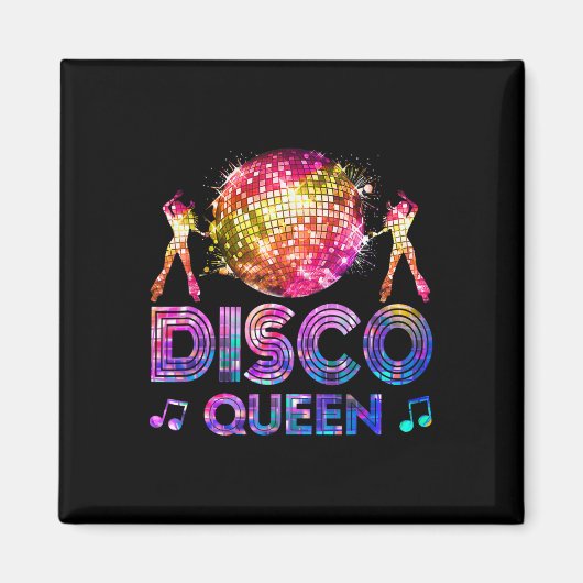 Aimant Disco Queen - 70's Disco Theme Vintage seventies (Devant)