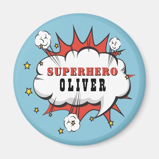 Aimant Discours comique Superhero Cloud Boy Fête d'annive (Devant)
