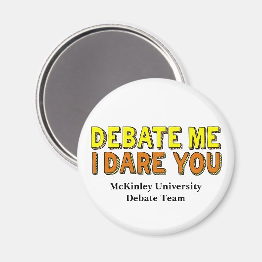 Aimant Discours et débat amusant Équipe sur mesure École (Recto/Verso)