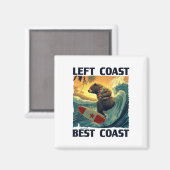 Aimant Discours Left Coast, Best Coast avec surf cool (Recto/Verso)