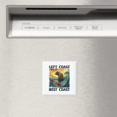 Aimant Discours Left Coast, Best Coast avec surf cool (In Situ (Lave-vaisselle))