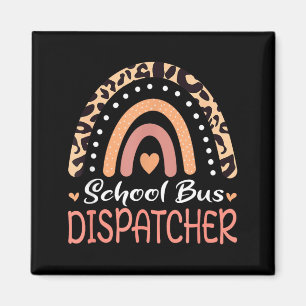 Aimant Dispatchueur de bus scolaire Léopard Arc-en-ciel