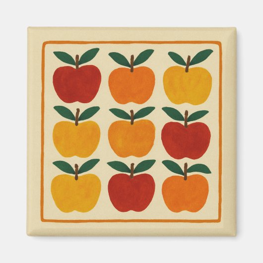 Aimant Disposition de pommes joyeuse (Devant)