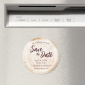 Aimant Disque coupe bois Brown mariage personnalisé (In Situ (Lave-vaisselle))