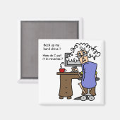 Aimant Disque Dur Sauvegarde Humoristique (Recto/Verso)