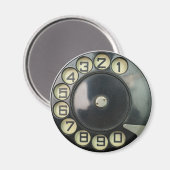 Aimant disque vintage rétro numéro de téléphone disque ro (Recto/Verso)