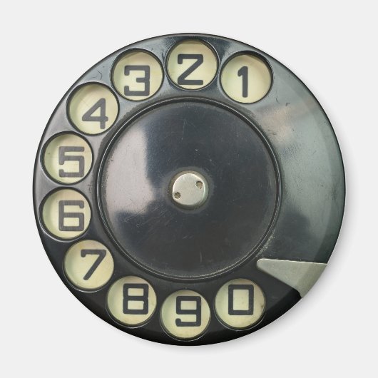 Aimant disque vintage rétro numéro de téléphone disque ro (Devant)