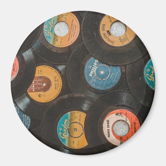Aimant Disques Classiques Vinyle Noir (Devant)