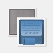 Aimant Disquette Enregistrer l'aimant de date, bleu foncé (Recto/Verso)