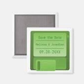 Aimant Disquette Enregistrer l'aimant de date, vert (Recto/Verso)