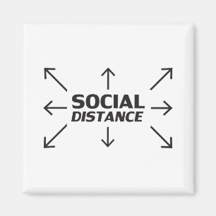 Aimant Distance sociale typographie moderne et flèches dr