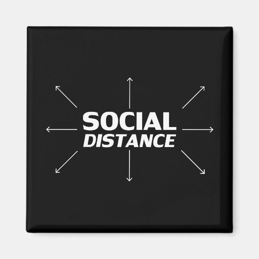 Aimant Distance sociale typographie moderne flèches fun n (Devant)