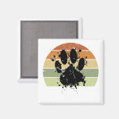 Aimant Distresse Paint Spatter Dog Empreinte de patte Ret (Recto/Verso)