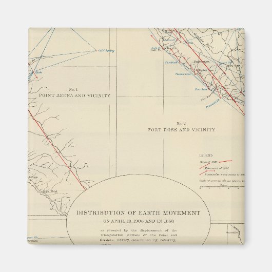 Aimant Distribution du mouvement terrestre en Californie (Devant)