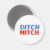 Aimant Ditch Mitch rouge blanc bleu moderne typographie d (Recto/Verso)