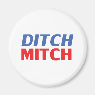 Aimant Ditch Mitch rouge blanc bleu moderne typographie d