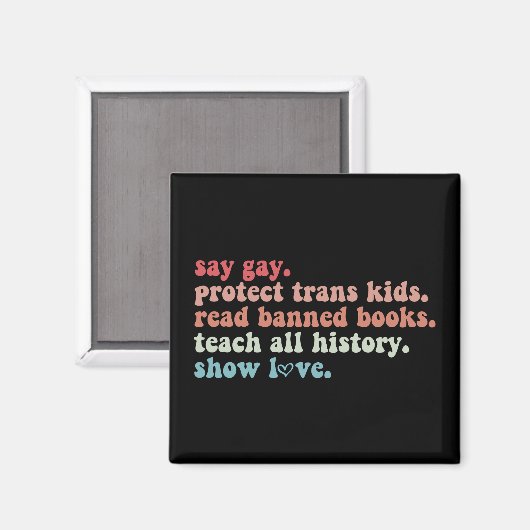 Aimant Dites Gay Protéger les enfants trans Lire les livr (Recto/Verso)