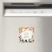 Aimant Dites Grace dans cette maison automne aquarelle fl (In Situ (Lave-vaisselle))