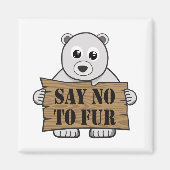 Aimant Dites non à Fur (Devant)