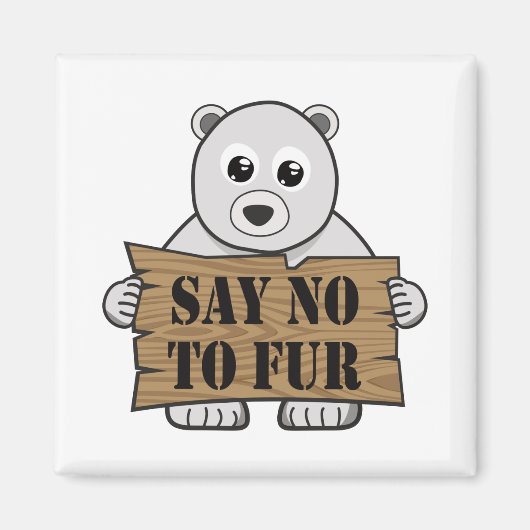Aimant Dites non à Fur (Devant)