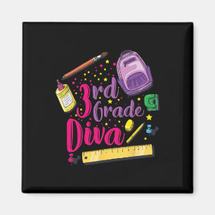 Aimant Diva 3e Année Premier Jour De L'École Vêtements Fi
