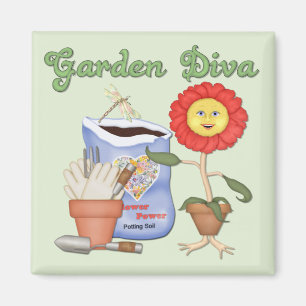 Aimant Diva drôle de jardin