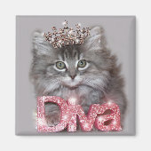 Aimant Diva Kitty avec Tiara (Devant)