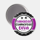 Aimant Diva violet fabuleux glamour (Recto/Verso)