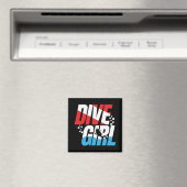 Aimant Diver de plongée cadeau pour les femmes, Dive Girl (In Situ (Lave-vaisselle))