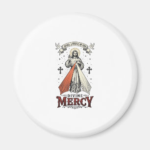 Aimant Divine Mercy Jésus je me confie en Toi Vintage T-S