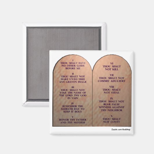Aimant Dix commandements (Recto/Verso)