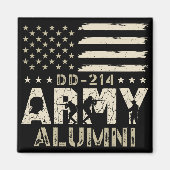 Aimant DJ-214 Alumni Militaire US Vétérinaire du drapeau (Devant)