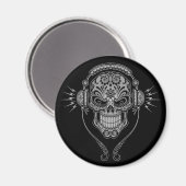 Aimant DJ Sugar Skull - Noir (Recto/Verso)