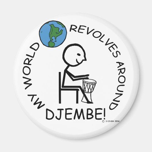 Aimant Djembe - Le Monde tourne autour (Devant)