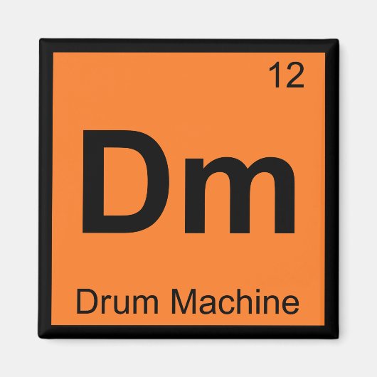 Aimant Dm - Machine à rythmes Chimie Symbole du tableau p (Devant)