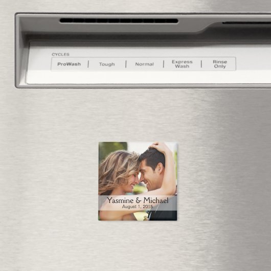 Aimant do-it-yourself Carré photo Mariage Keepsaké Favori (In Situ (Lave-vaisselle))